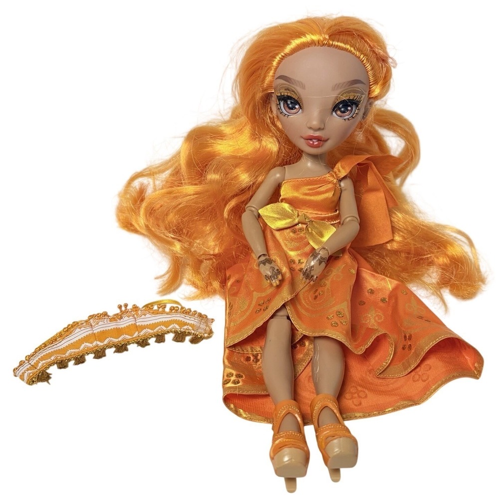 Rainbow High Meena Fleur Doll Outfit‎ Saffron Gold Orange Top Satin Skirt Shoes